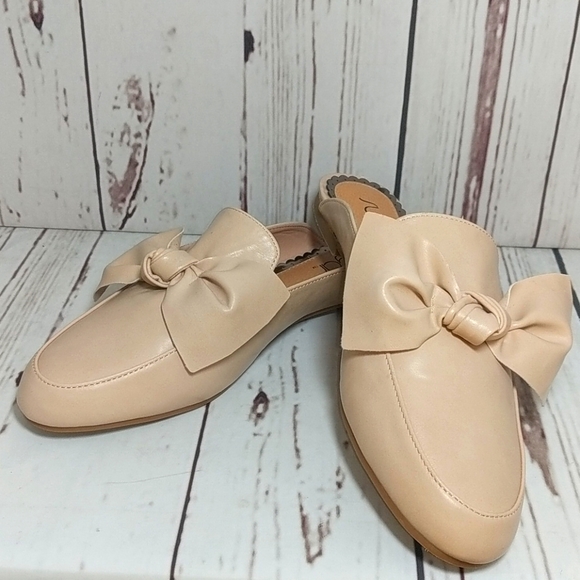 Sugar Shoes - Sugar Blush Pale Pink Bow Mules 8